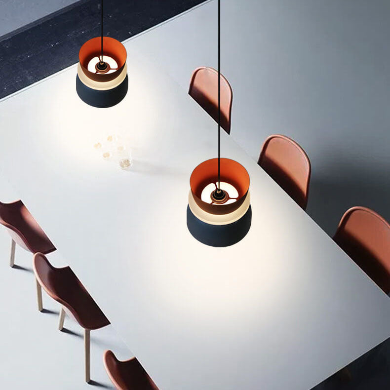 Lampada a sospensione nordica in lega di zinco bicolore a cupola LED 1 luce