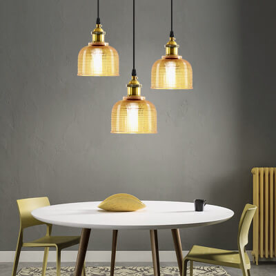 Lampada a sospensione vintage in vetro lavorato 1 luce