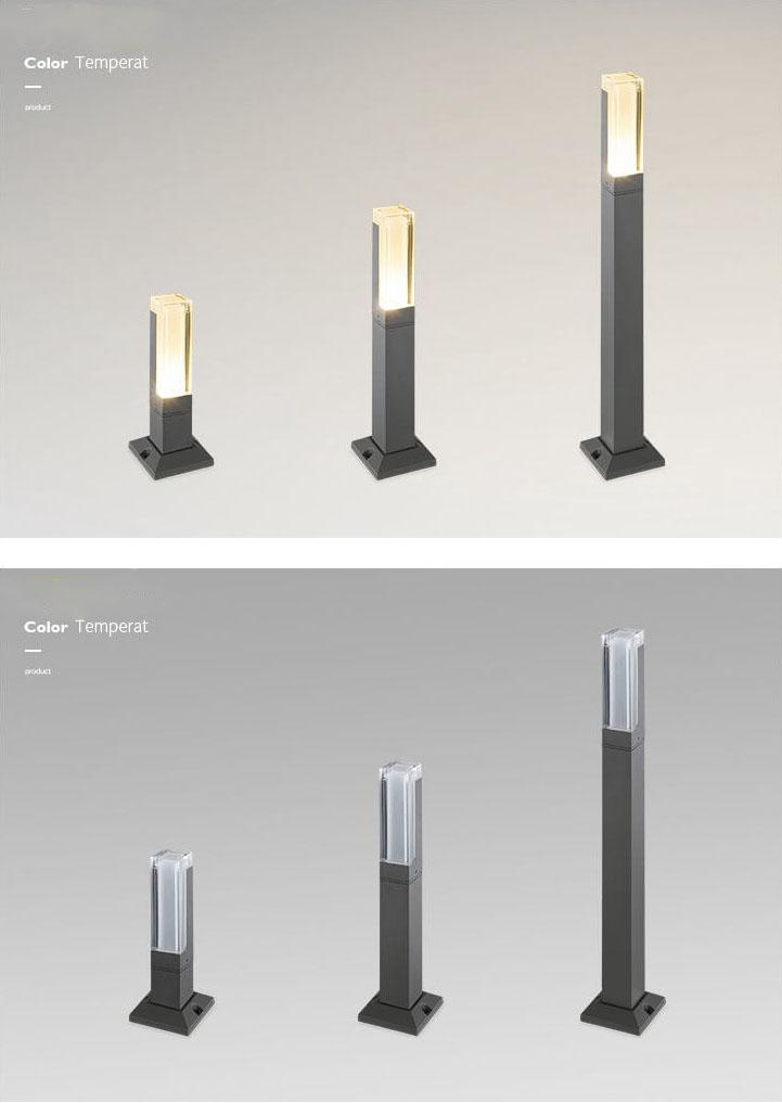 Lampada da giardino esterna moderna quadrata con LED 1 luce