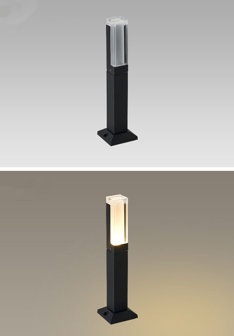 Lampada da giardino esterna moderna quadrata con LED 1 luce