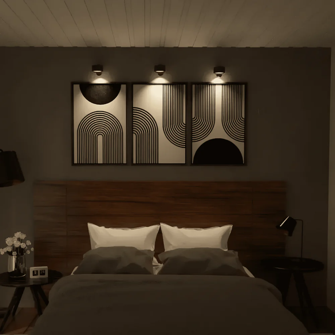 Lampada da parete in legno effetto venatura LED 1 luce