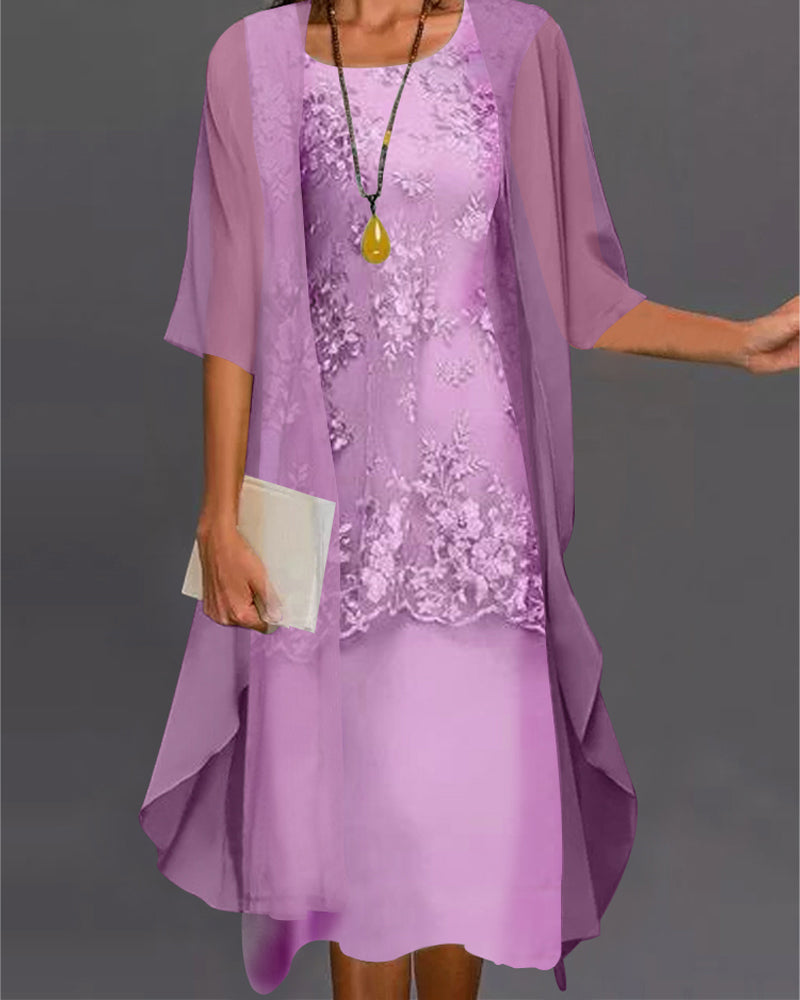 Puili | Refined Two-Piece Chiffon Dress