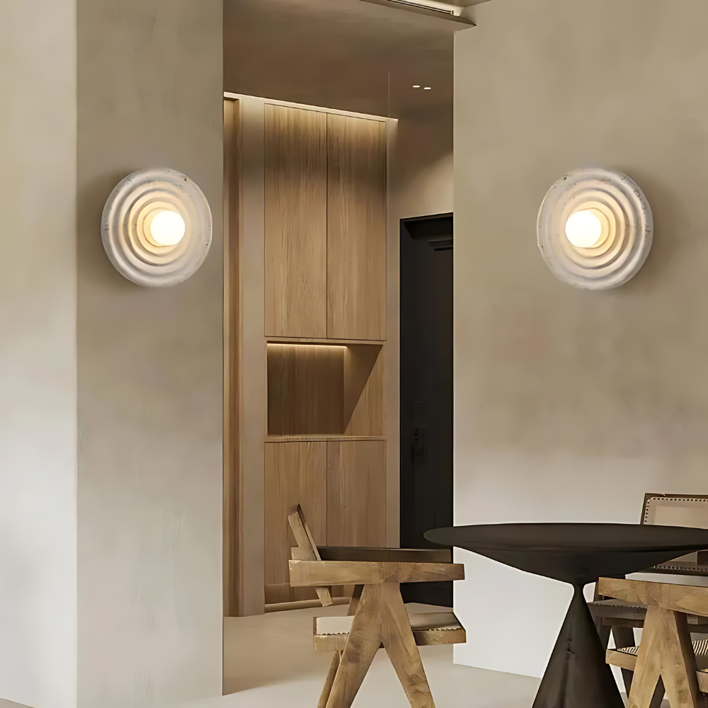 Applique da parete moderna minimalista circolare in resina G4 1 luce