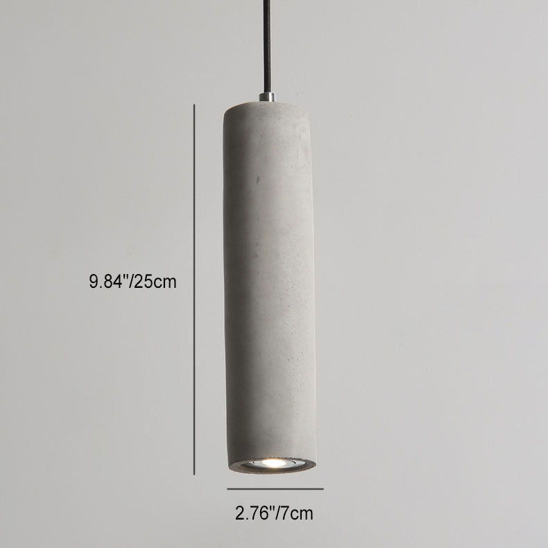 Lampada a sospensione industriale cilindrica in cemento 1 luce