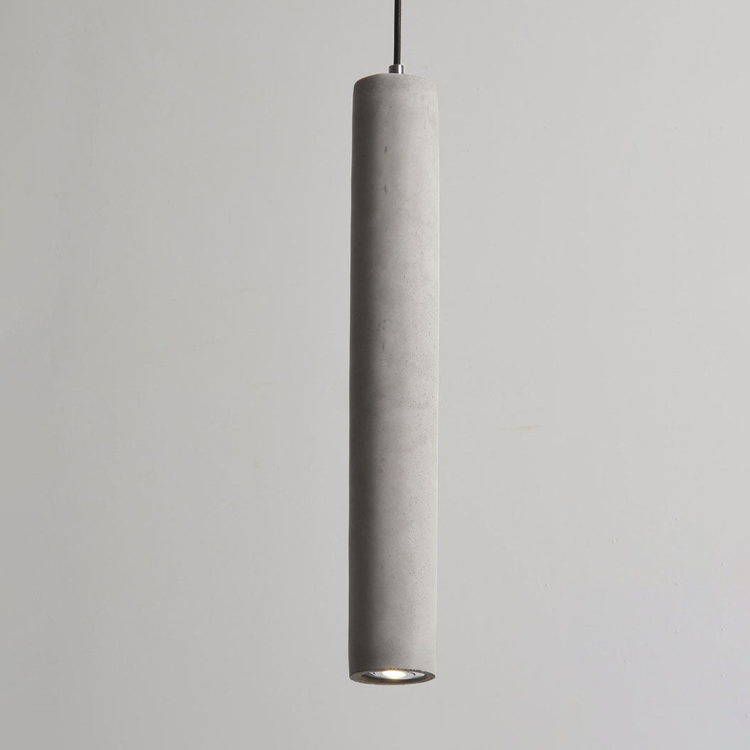 Lampada a sospensione industriale cilindrica in cemento 1 luce
