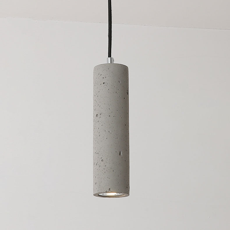 Lampada a sospensione industriale cilindrica in cemento 1 luce