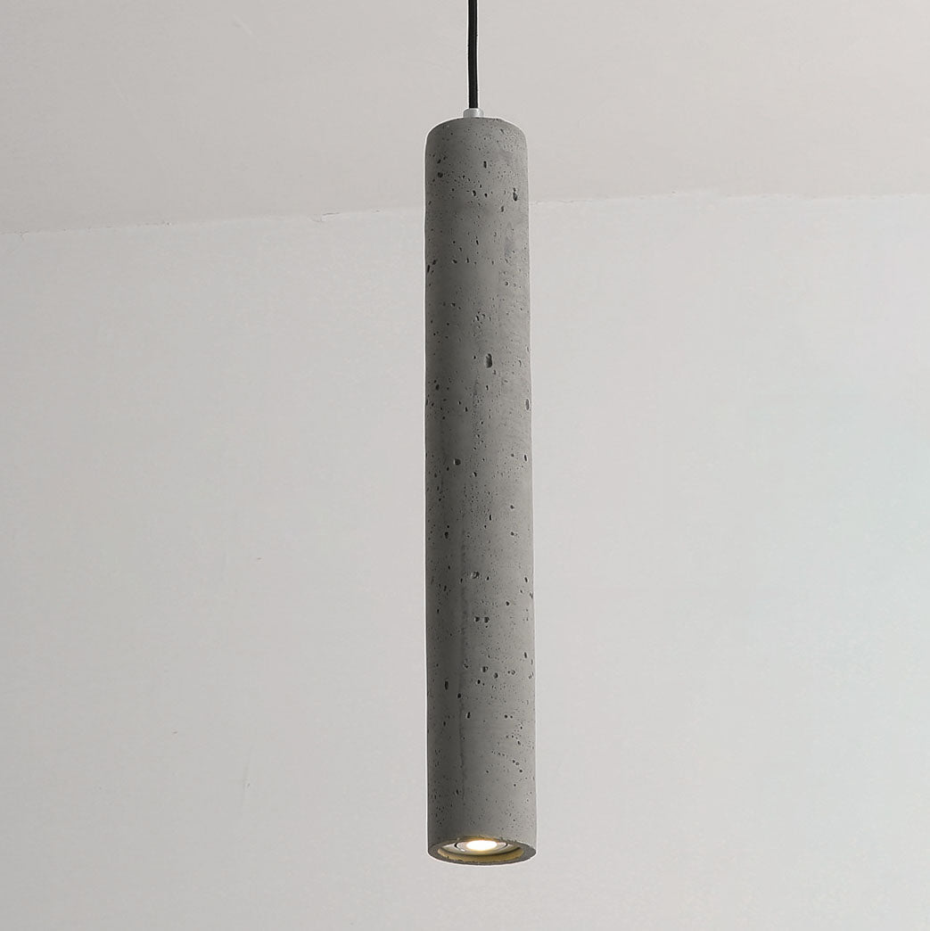 Lampada a sospensione industriale cilindrica in cemento 1 luce