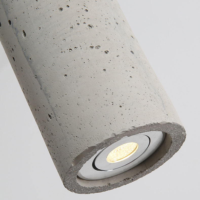 Lampada a sospensione industriale cilindrica in cemento 1 luce
