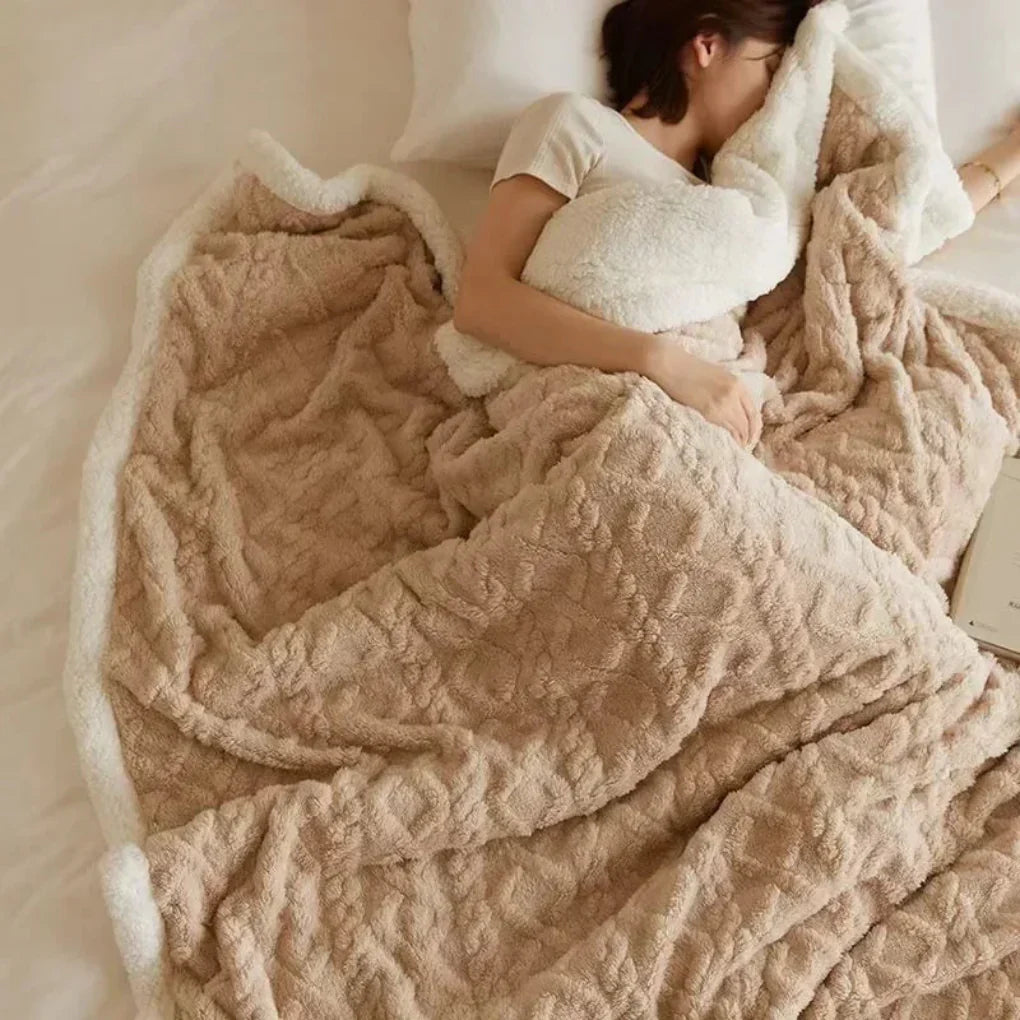 Coperta spessa in lana d'agnello per l'inverno