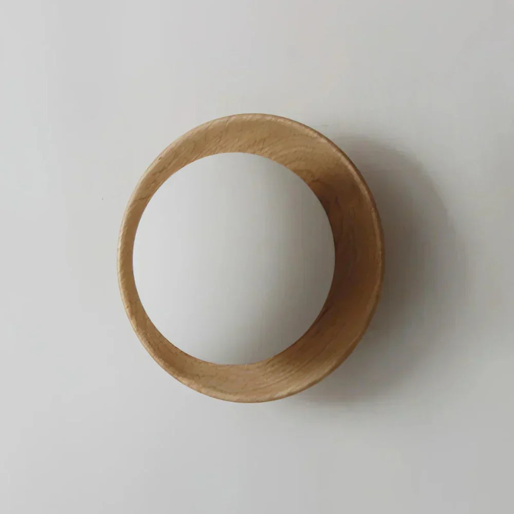 Nordic Wood Globe Wall Sconce LED 1-Light