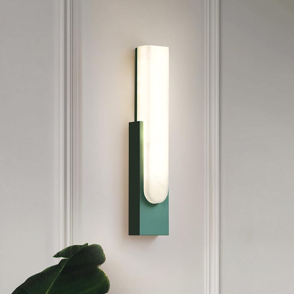 Applique da parete moderna in ottone effetto alabastro LED 1 luce