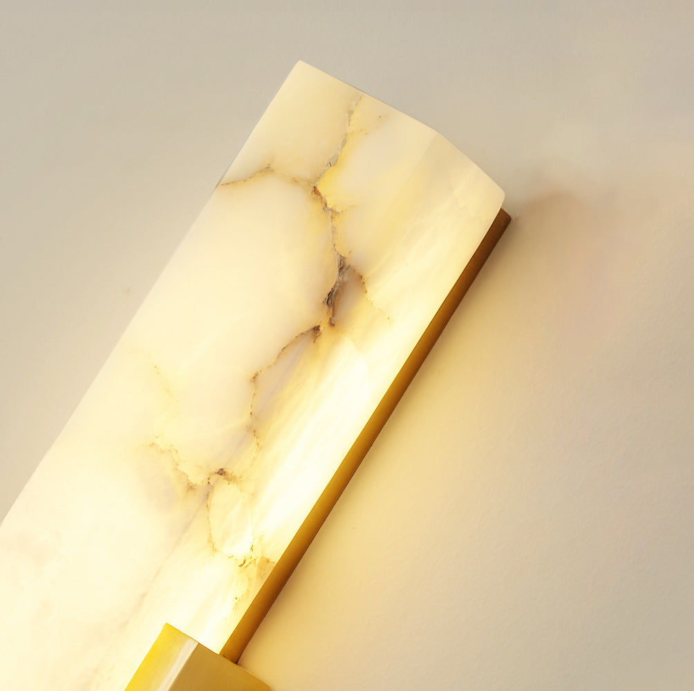 Applique da parete moderna in ottone effetto alabastro LED 1 luce