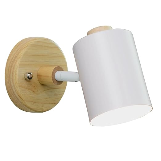 Applique da parete moderna minimalista cilindrica in legno LED 1 luce