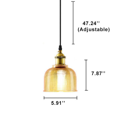 Lampada a sospensione vintage in vetro lavorato 1 luce