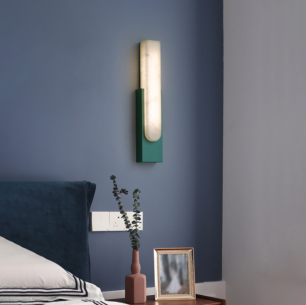 Applique da parete moderna in ottone effetto alabastro LED 1 luce