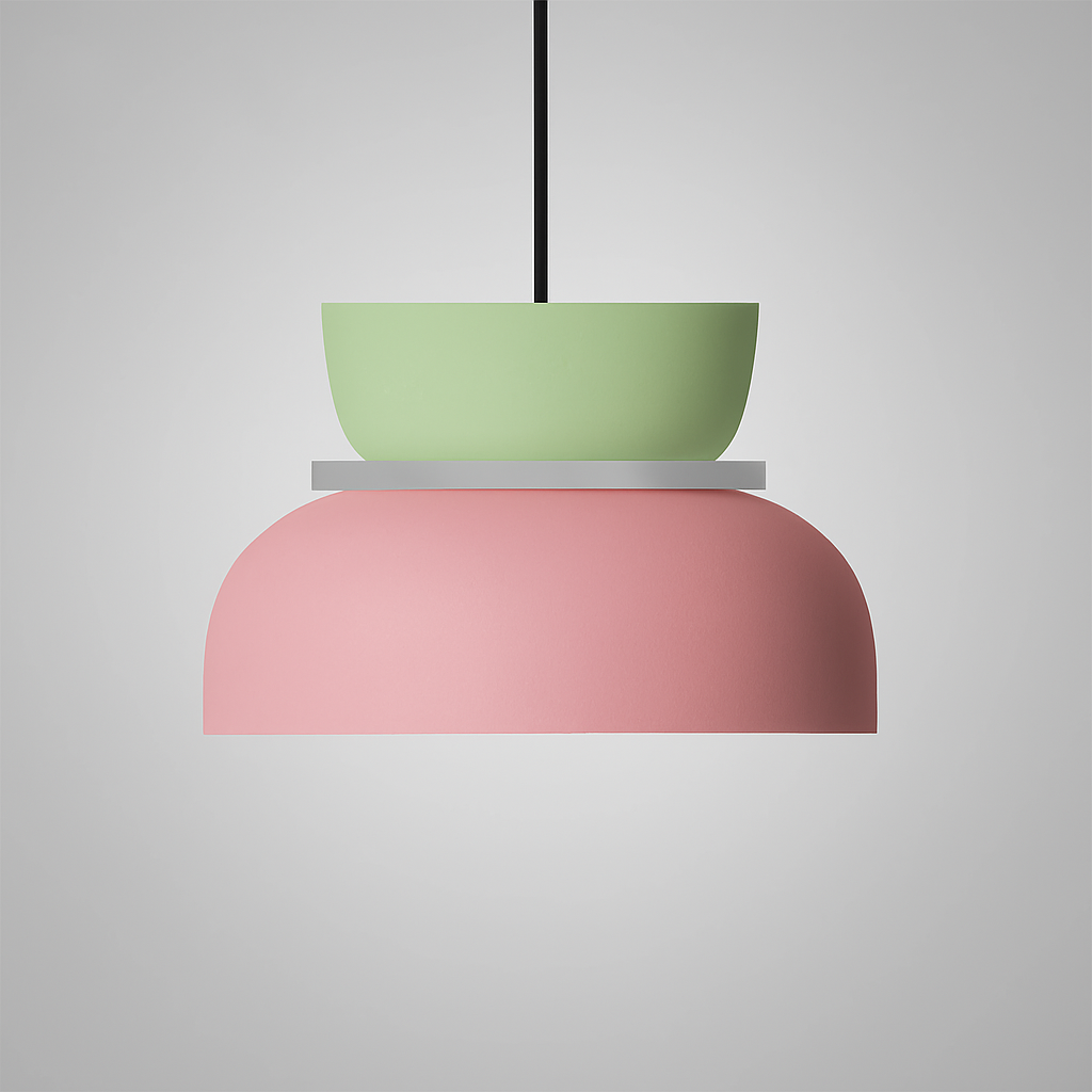 Lampada a sospensione nordica in lega di zinco bicolore a cupola LED 1 luce