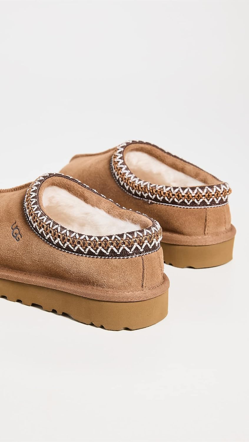 UGG Tasman II | Women's Suede Slipper | Sheepskin Insole | Shearling Lining | Braid Collar
