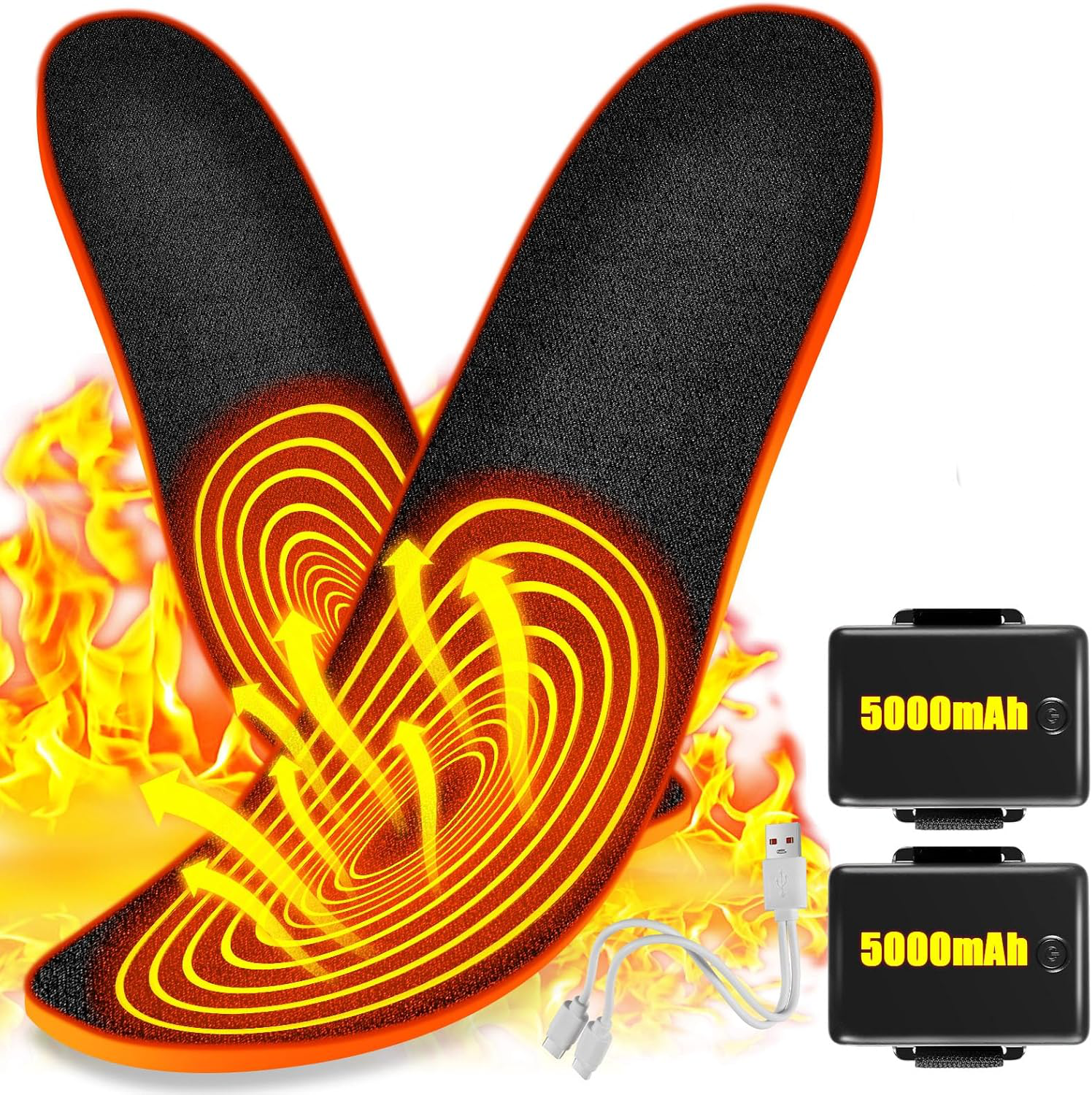 Rechargeable Heated Insoles Remote Control Foot Warmers