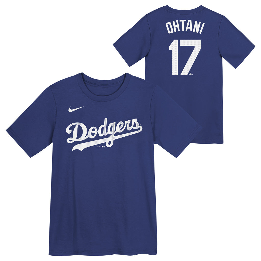 T-shirt Nike con nome e numero per bambini MLB Los Angeles Dodgers Shohei Ohtani