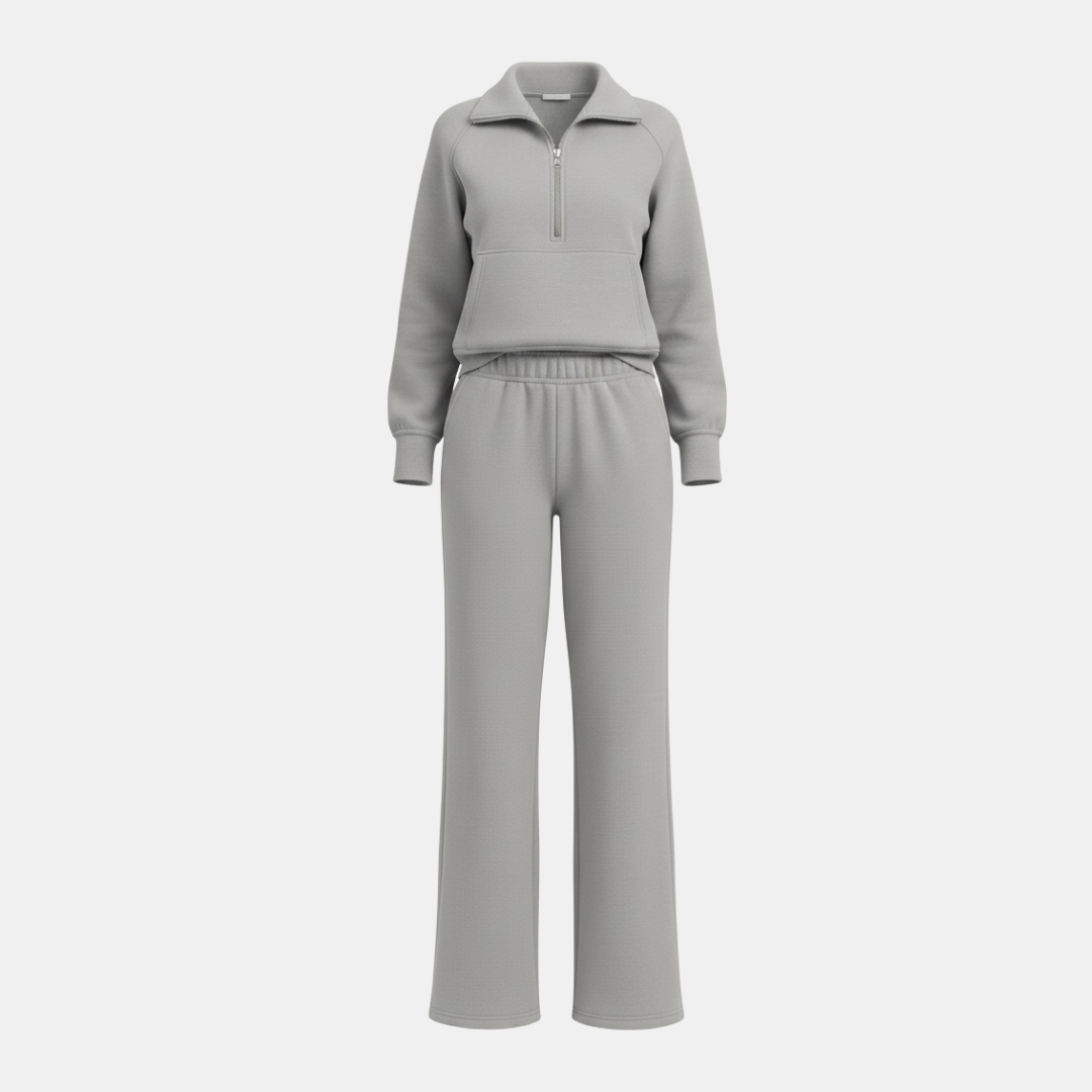 Casual Two Piece Set Half Zip