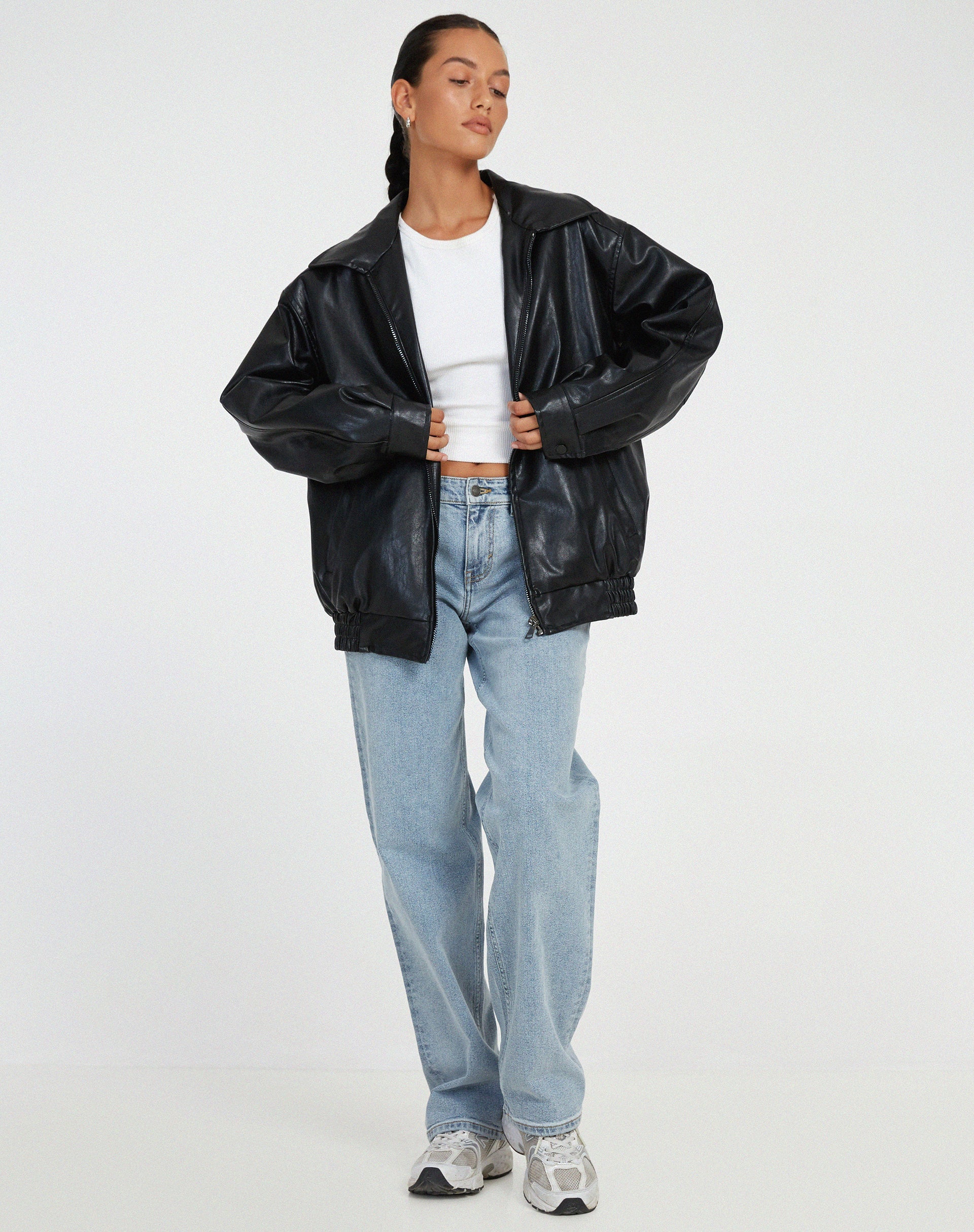 Puili | Loose Leather Jacket