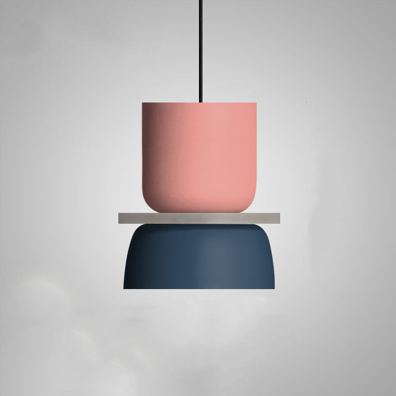 Lampada a sospensione nordica in lega di zinco bicolore a cupola LED 1 luce