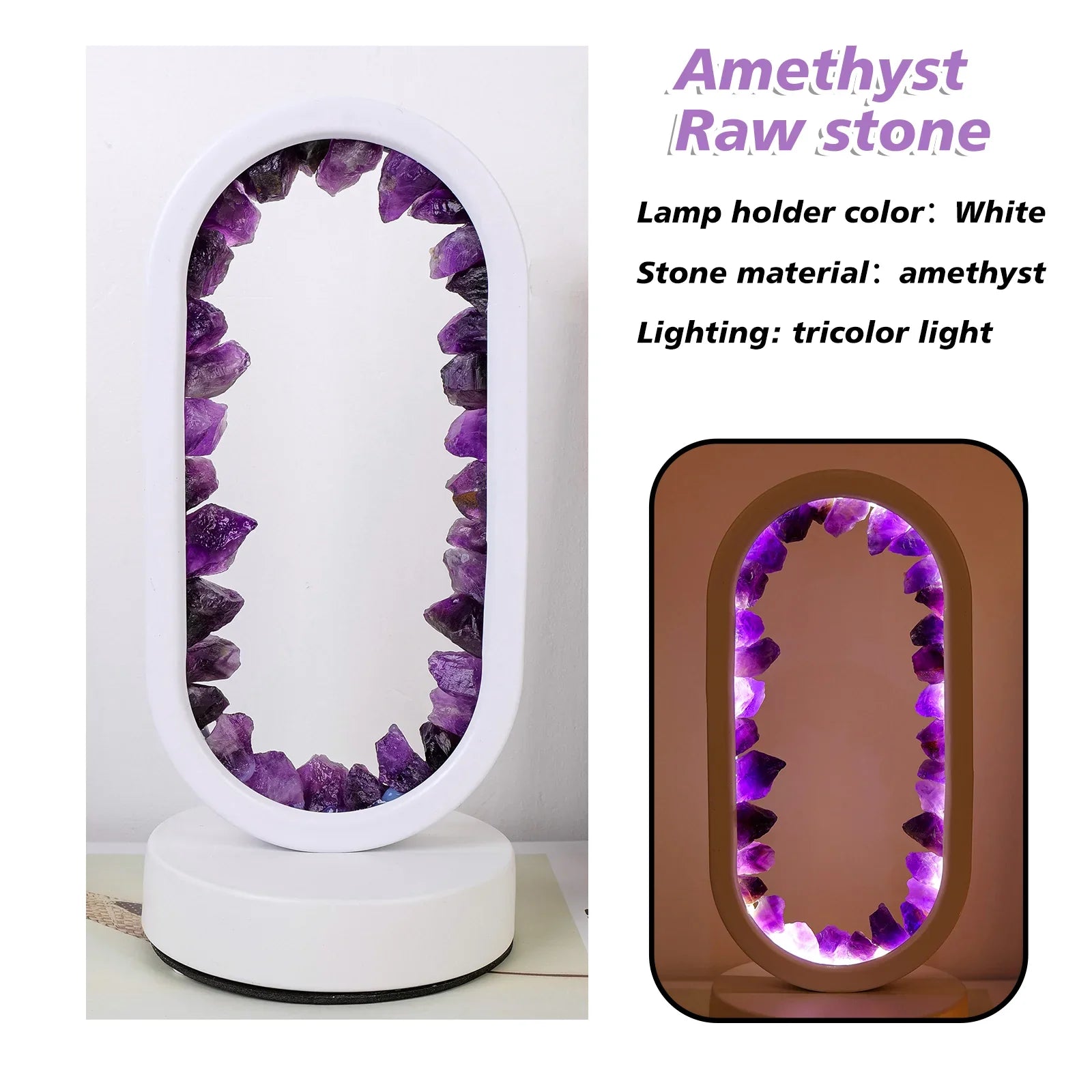 Modern Crystal Oval LED Table Lamp 1-Light
