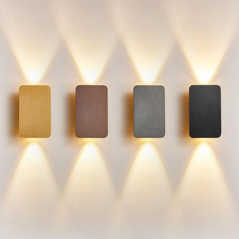 Applique da parete nordica minimalista in vetro rettangolare LED 2 luci