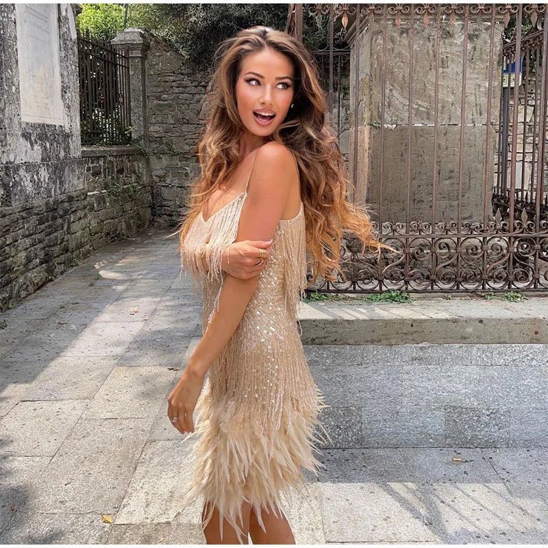 Puili | Feather Mini Dress