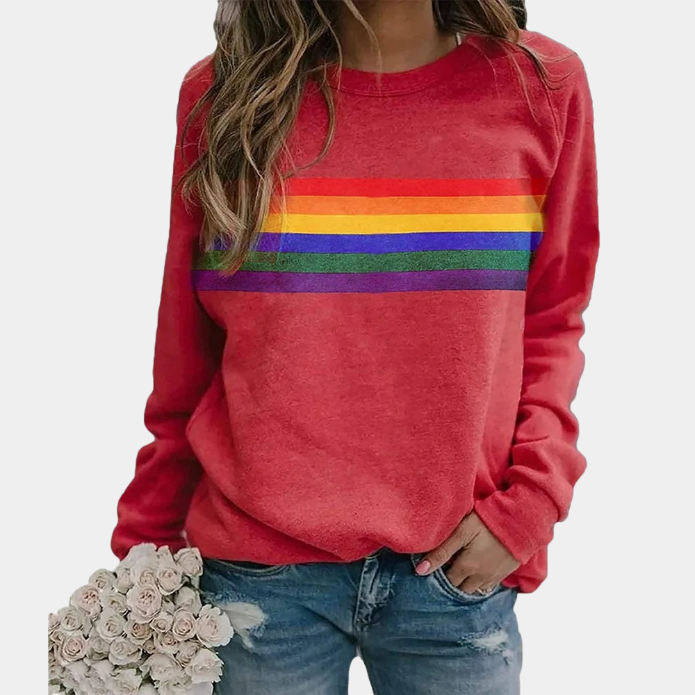 Puili | Rainbow Stripe Sweatshirt
