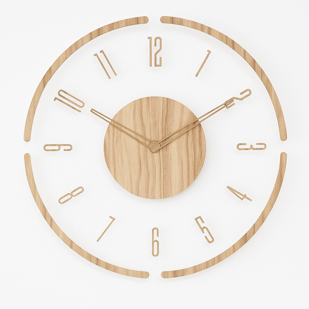 Orologio da parete minimalista in legno stile nordico ecologico