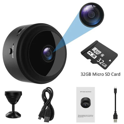 EyeGuard | Telecamera di sicurezza WiFi compatta con visione notturna HD