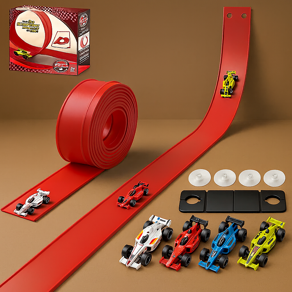 Children Toys Flexible Race Track Car Set Portable Roll Up Compatible