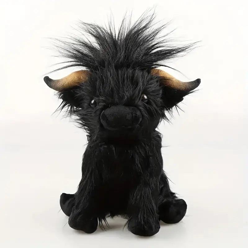 Giocattolo di Peluche Mucca Highland | Morbido Animale di Stoffa 25cm