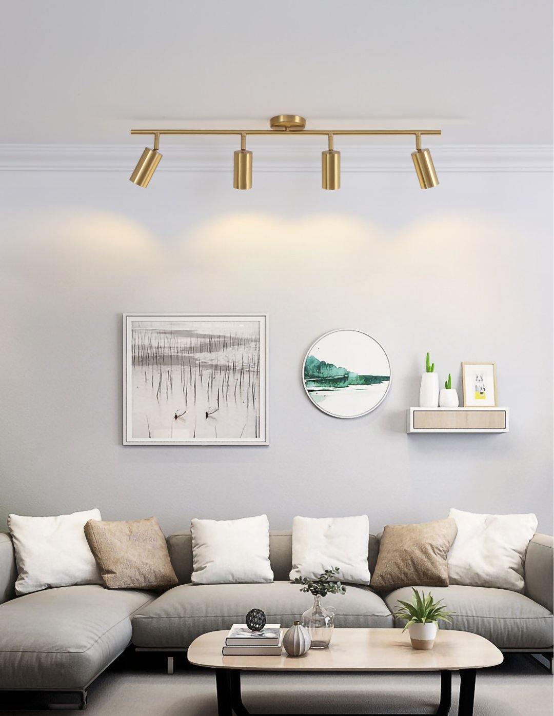 Modern Brass Double Cylinder Adjustable Wall Spotlight