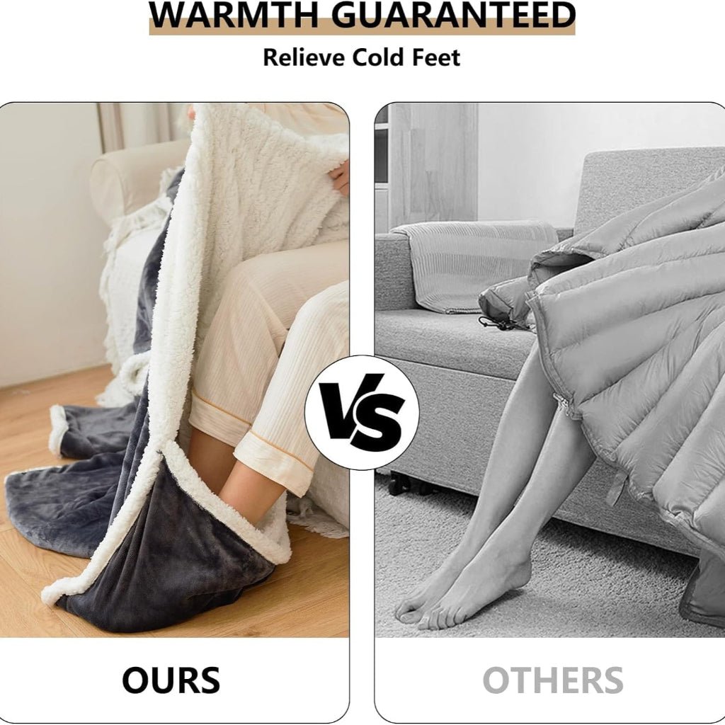 Electric Heated Blanket Wearable Sherpa Fleece Throw Adults