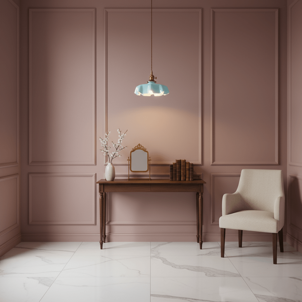 Lampada a sospensione francese in vetro arricciato e ottone 1 luce