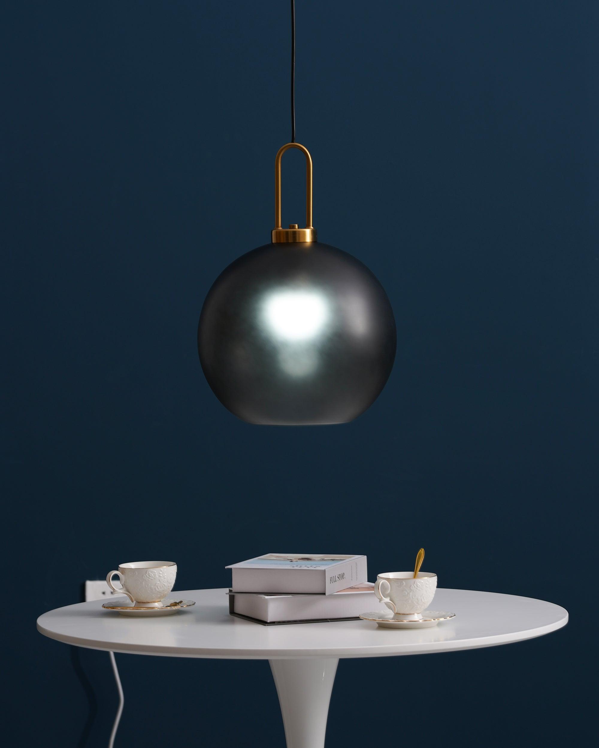 Modern Cylinder Glass Brass Pendant Light 1-Light