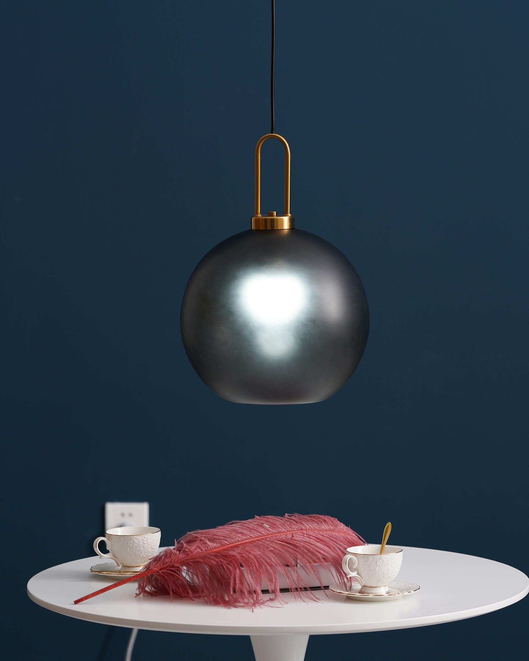 Modern Cylinder Glass Brass Pendant Light 1-Light