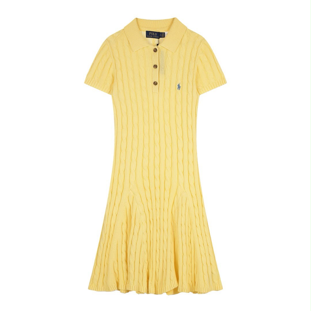 Ralph Lauren Knee-length cable-knit polo dress