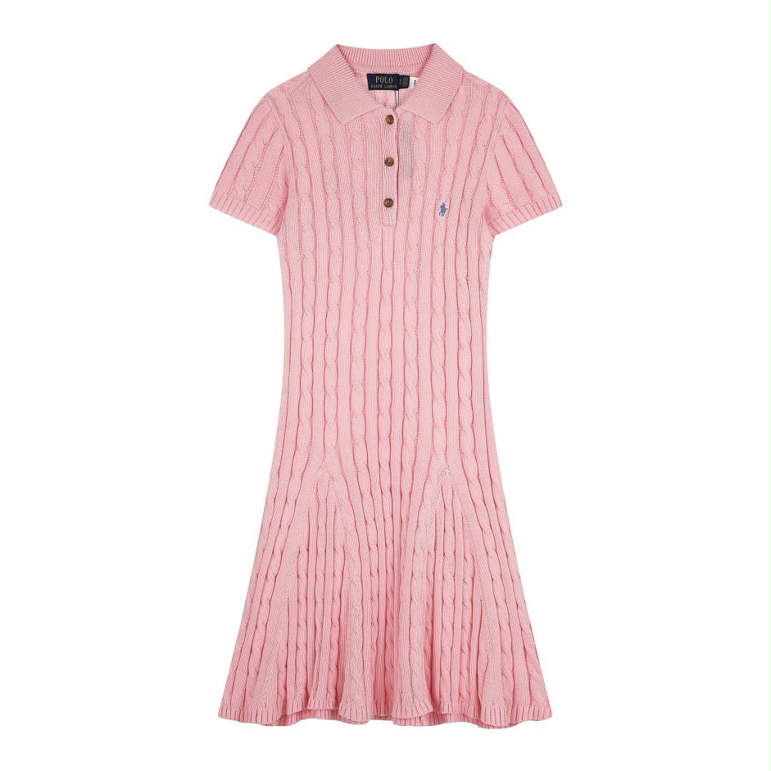 Ralph Lauren Knee-length cable-knit polo dress