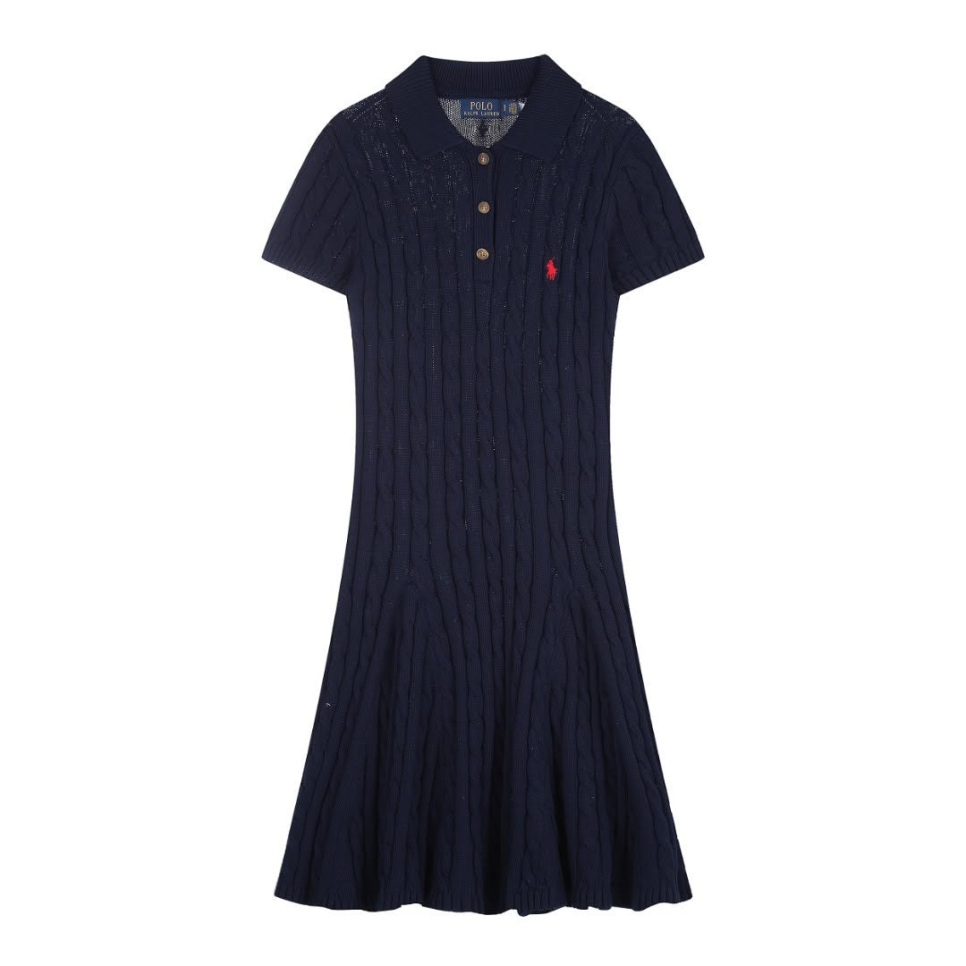 Ralph Lauren Knee-length cable-knit polo dress