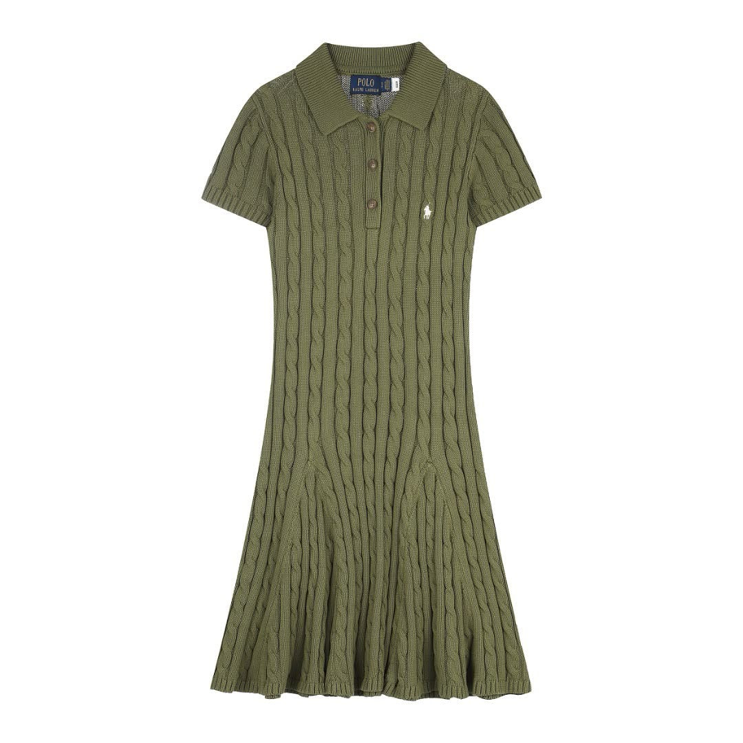 Ralph Lauren Knee-length cable-knit polo dress