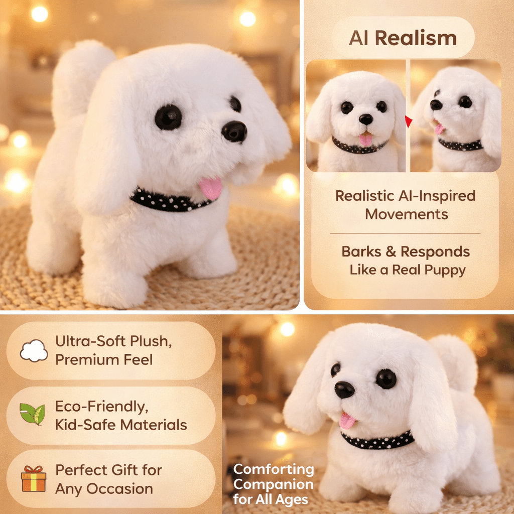 Robotic Puppy Interactive Toy Realistic Plush Companion Kids