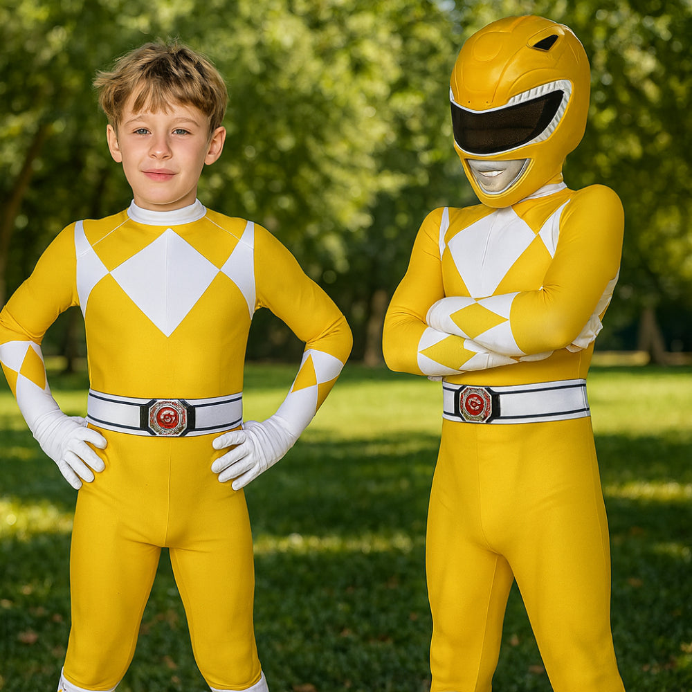 Children Cosplay Costume Jumpsuit with Mask - Ranger Style Superhero Outfit