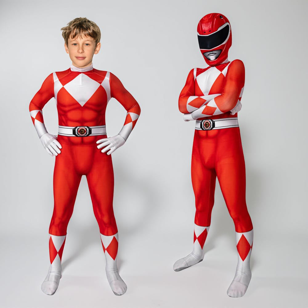 Children Cosplay Costume Jumpsuit with Mask - Ranger Style Superhero Outfit