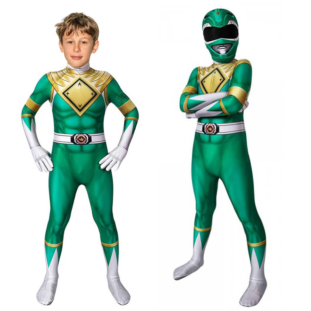 Children Cosplay Costume Jumpsuit with Mask - Ranger Style Superhero Outfit