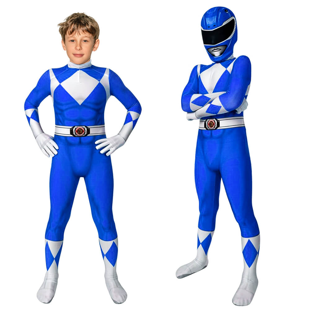 Children Cosplay Costume Jumpsuit with Mask - Ranger Style Superhero Outfit