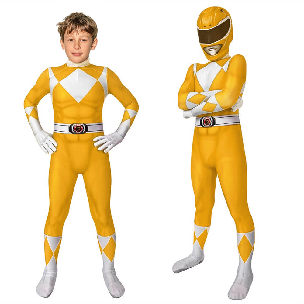 Children Cosplay Costume Jumpsuit with Mask - Ranger Style Superhero Outfit