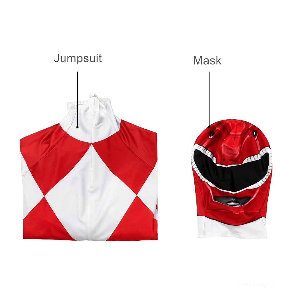 Children Cosplay Costume Jumpsuit with Mask - Ranger Style Superhero Outfit